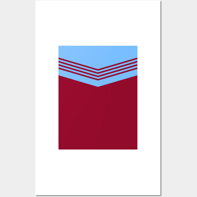 West Ham 1976 Chevron Hoop Claret Sky Blue Wall Art by Culture-Factory